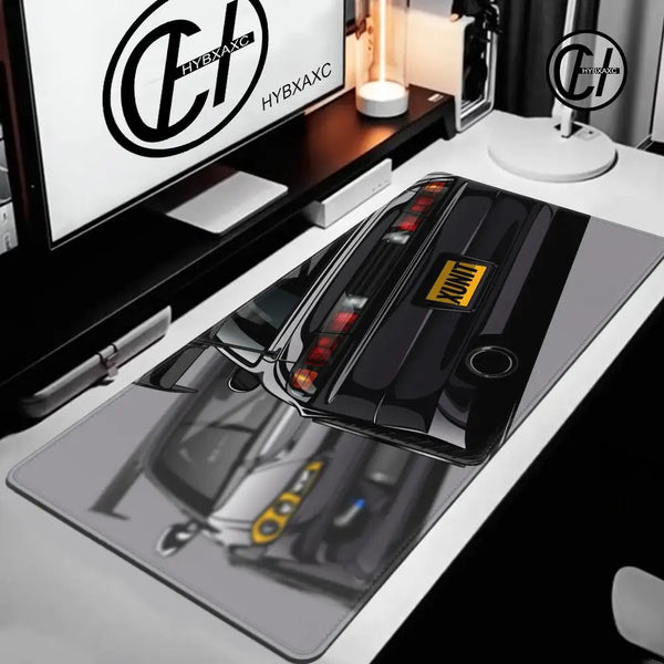 XXL Drift S13 and S15 JDM Car Large Gamer MousePad Anti-Slip Rubber Base Stitched Edge Black Desk Mat for Gaming Office Home