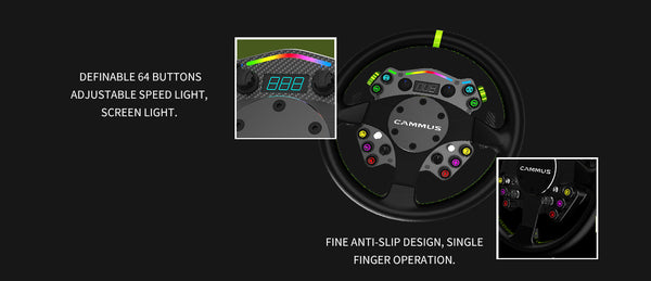 CAMMUS C12 + CS5 Base Mount Desk Clamp - C12 Previous Model (2024) Direct Drive Racing Sim Simulator Steering Wheel PC