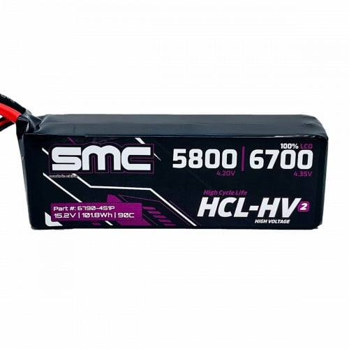 SMC HCL-HV2 Flight 15.2V/4S-6700mAh-90C LiPo Battery