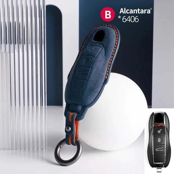 Alcantara High-quality Car Key Case Cover For Porsche Panamera Spyder Carrera Macan Cayman Cayenne 911 970 981 991 Accessories
