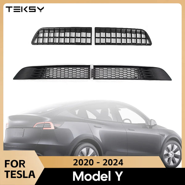 For Tesla Model Y 2020-2024 Car Lower Bumper Anti Insect Net Anti Dust Proof Inner Vent Grille Cover Insect-proof Front Cover