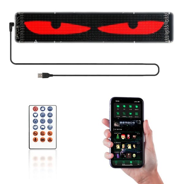 LOY Biosled K-12 Car Van Bus Camper Truck Tractor Unit Vehicle Glass Rear Screen Side Window Outdoor Waterproof BT App Android iOS LED XL Wide Screen Display USB C Car Cig 12V