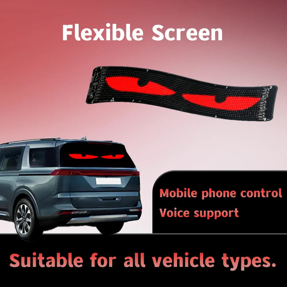 LOY Biosled K-12 Car Van Bus Camper Truck Tractor Unit Vehicle Glass Rear Screen Side Window Outdoor Waterproof BT App Android iOS LED XL Wide Screen Display USB C Car Cig 12V