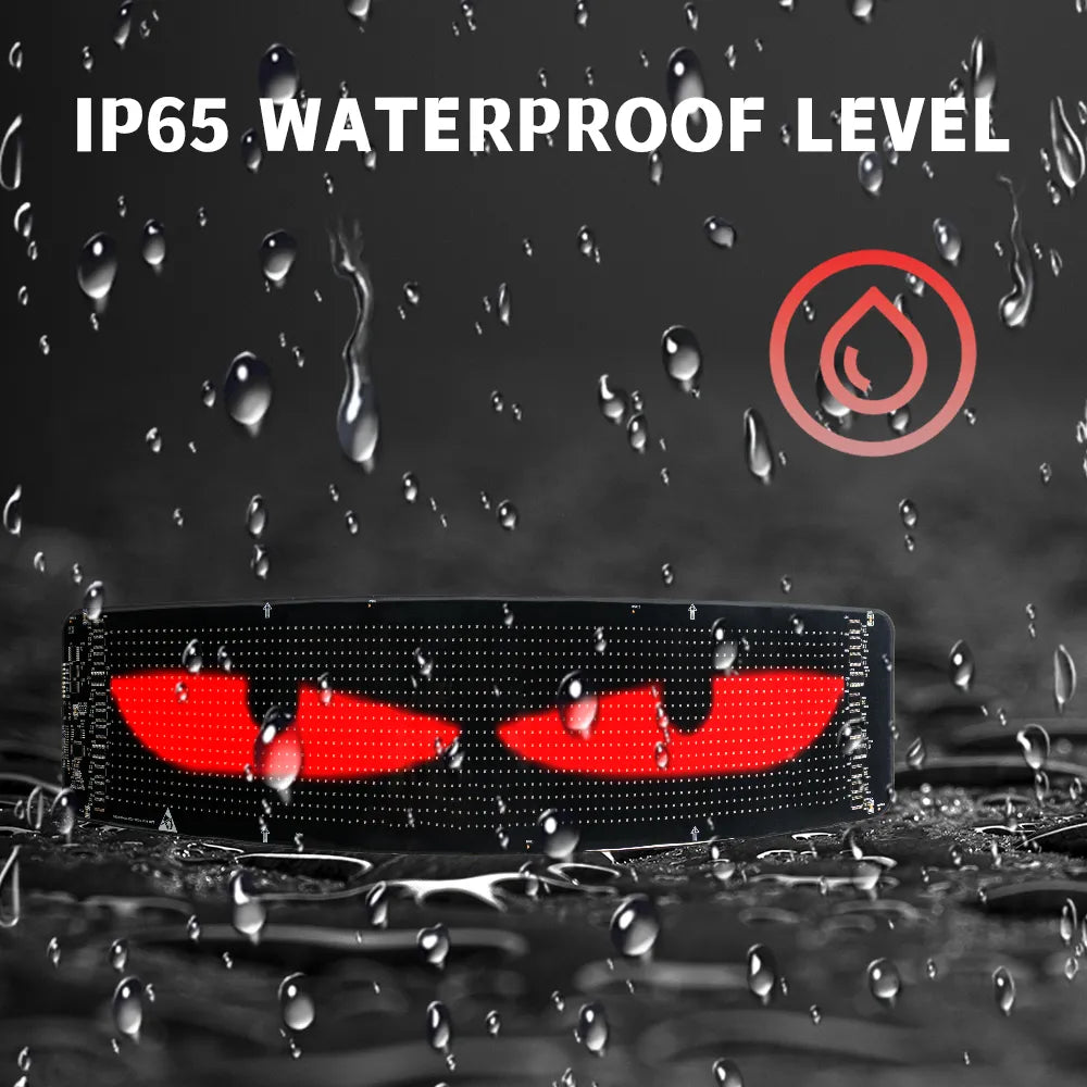 LOY Biosled K-12 Car Van Bus Camper Truck Tractor Unit Vehicle Glass Rear Screen Side Window Outdoor Waterproof BT App Android iOS LED XL Wide Screen Display USB C Car Cig 12V