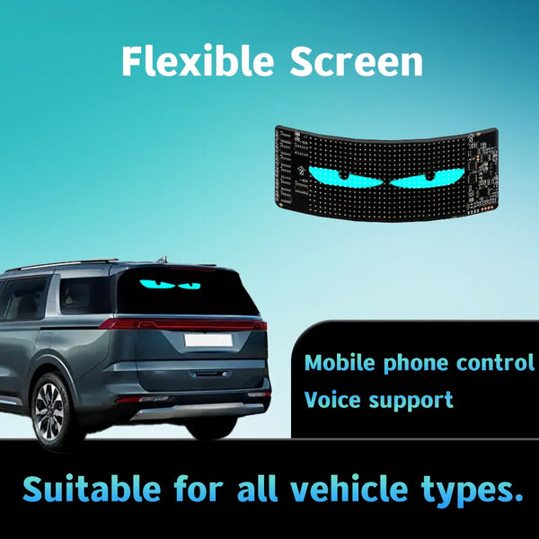 LOY Biosled K-10 Car Van Bus Camper Vehicle Glass Rear Screen Side Window Outdoor Waterproof LED BT App Android iOS XL Screen Display USB C Car Cig 12V