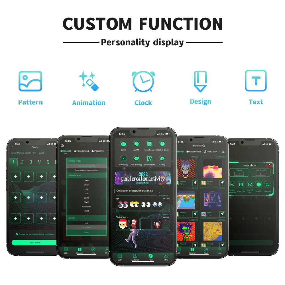 LOY Biosled K-10 Car Van Bus Camper Vehicle Glass Rear Screen Side Window Outdoor Waterproof LED BT App Android iOS XL Screen Display USB C Car Cig 12V