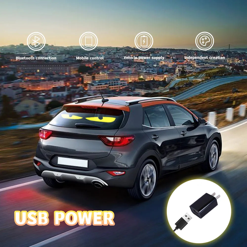 LOY Biosled K-7 Car Van Bus Camper Vehicle Glass Rear Screen Side Window Outdoor Waterproof LED Screen Display USB C Car Cig 12V