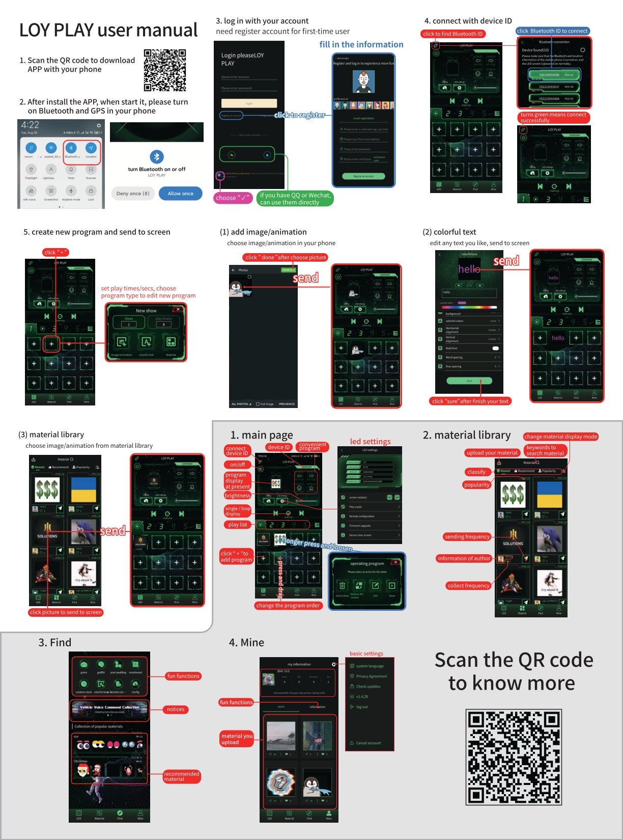 Biosled Technology LOY Knight Waterproof Bluetooth App LED Backpack Rucksack Carry-On Hand Luggage - Motorcycle Helmet Leisure Urban Sports Travel Flight Bag