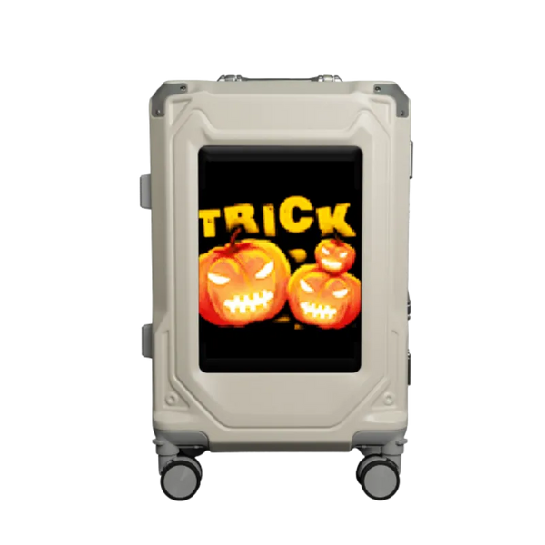 LOY Biosled L4 Smart Led Silver Suitcase BT App XL LED Screen Smart Luggage Hand Luggage Hard Case