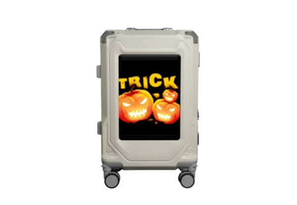 LOY Biosled L4 Smart Led Silver Suitcase BT App XL LED Screen Smart Luggage Hand Luggage Hard Case