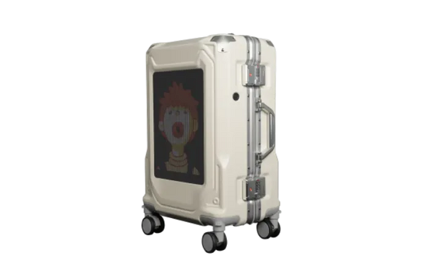 LOY Biosled L4 Smart Led Silver Suitcase BT App XL LED Screen Smart Luggage Hand Luggage Hard Case