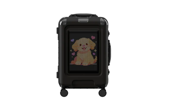 LOY Biosled L5 Smart Led Black Suitcase BT App XL LED Screen Smart Luggage Hand Luggage Hard Case