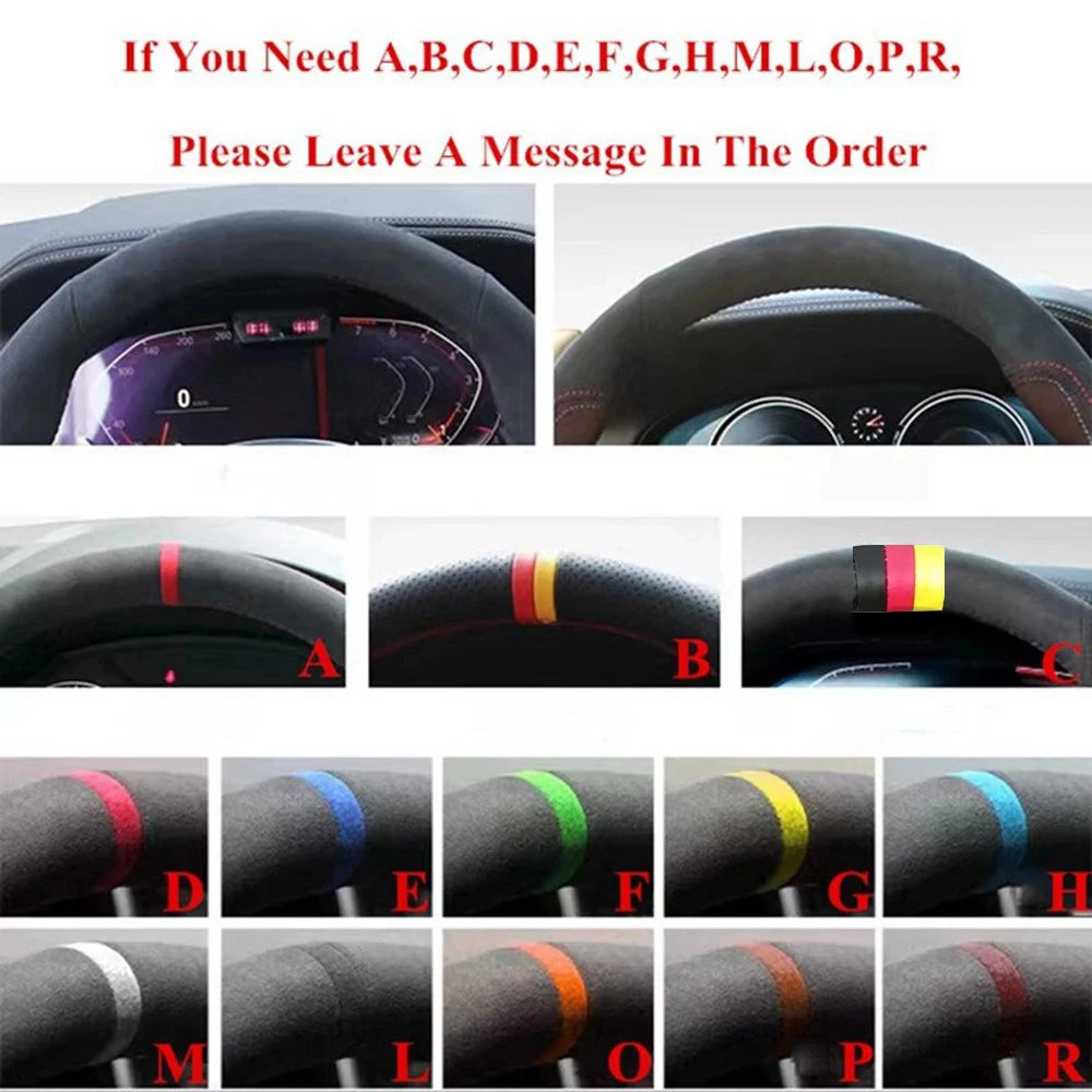 Car Steering Wheel Braid Cover Customized Anti-Slip Suede leather For BMW M Sport M3 E90 E91 E92 E93 E87 E81 E82 E88 X1 E84