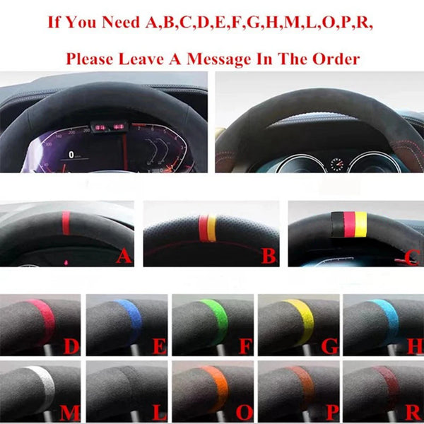 Car Steering Wheel Braid Cover Customized Anti-Slip Suede leather For BMW M Sport M3 E90 E91 E92 E93 E87 E81 E82 E88 X1 E84