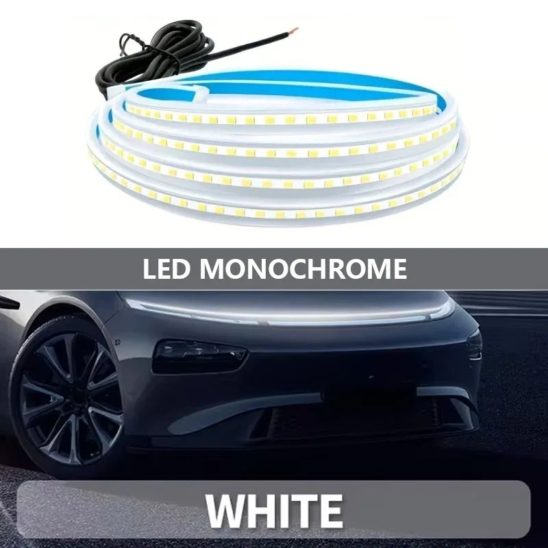 120CM Car LED Hood Light Strip Daytime Running Lights 12V DRL Auto Engine Hood Guide Decorative Lights Ambient Lamp