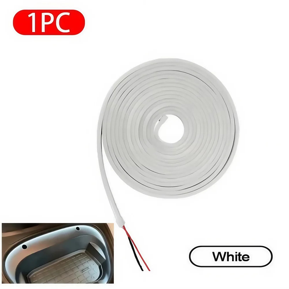 Flexible LED Ambient Light Strip 5m DC12V for Tesla Model Y 3 S After Trunk Frunk Silicone Interior Car Decorative Lamp DIY Lamp