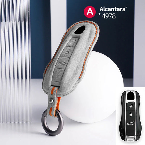 Alcantara High-quality Car Key Case Cover For Porsche Panamera Spyder Carrera Macan Cayman Cayenne 911 970 981 991 Accessories