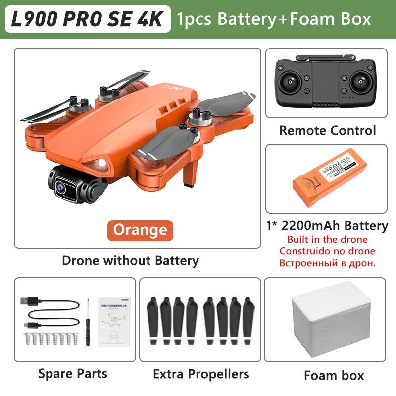 L900 Pro MAX GPS Drone 4K Professional HD Dual Camera 5G Wifi 360° Obstacle Avoidance Brushless Foldable Quadcopter RC Drone Toy