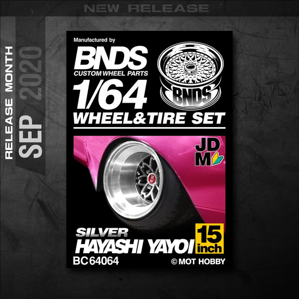 1/64 Alloy Wheels With Rubber Tires By BNDS Assembly Rims Modified Parts for Model Car Refitted VIP Style No.64053-64088