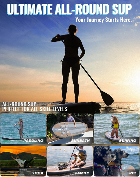 BEYOND MARINA Paddle Board, Inflatable Stand Up paddle boards for adults & Youth, Featherlight sup Board with Premium ISUP Board Accessories, 10'6''x32''x6'',