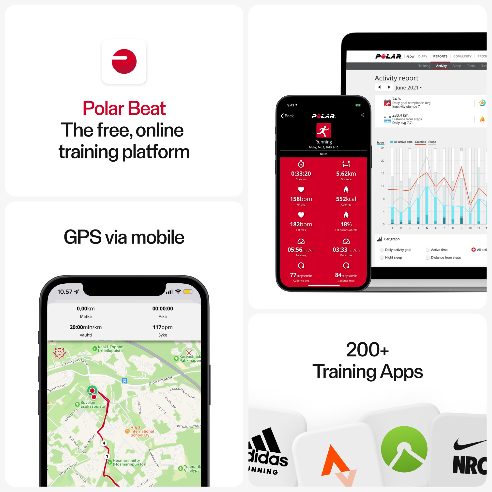 Polar H10 Heart Rate Monitor – ANT Plus, Bluetooth - Waterproof HR Sensor with Chest Strap - Built-in memory, Software updates