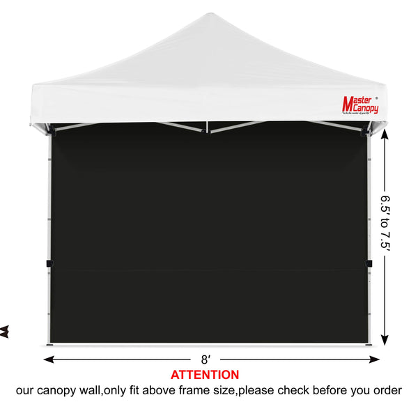 MASTERCANOPY Instant Gazebo Sidewall Panels Sunwall for 3x3M Pop Up Gazebo,1 Piece,Black