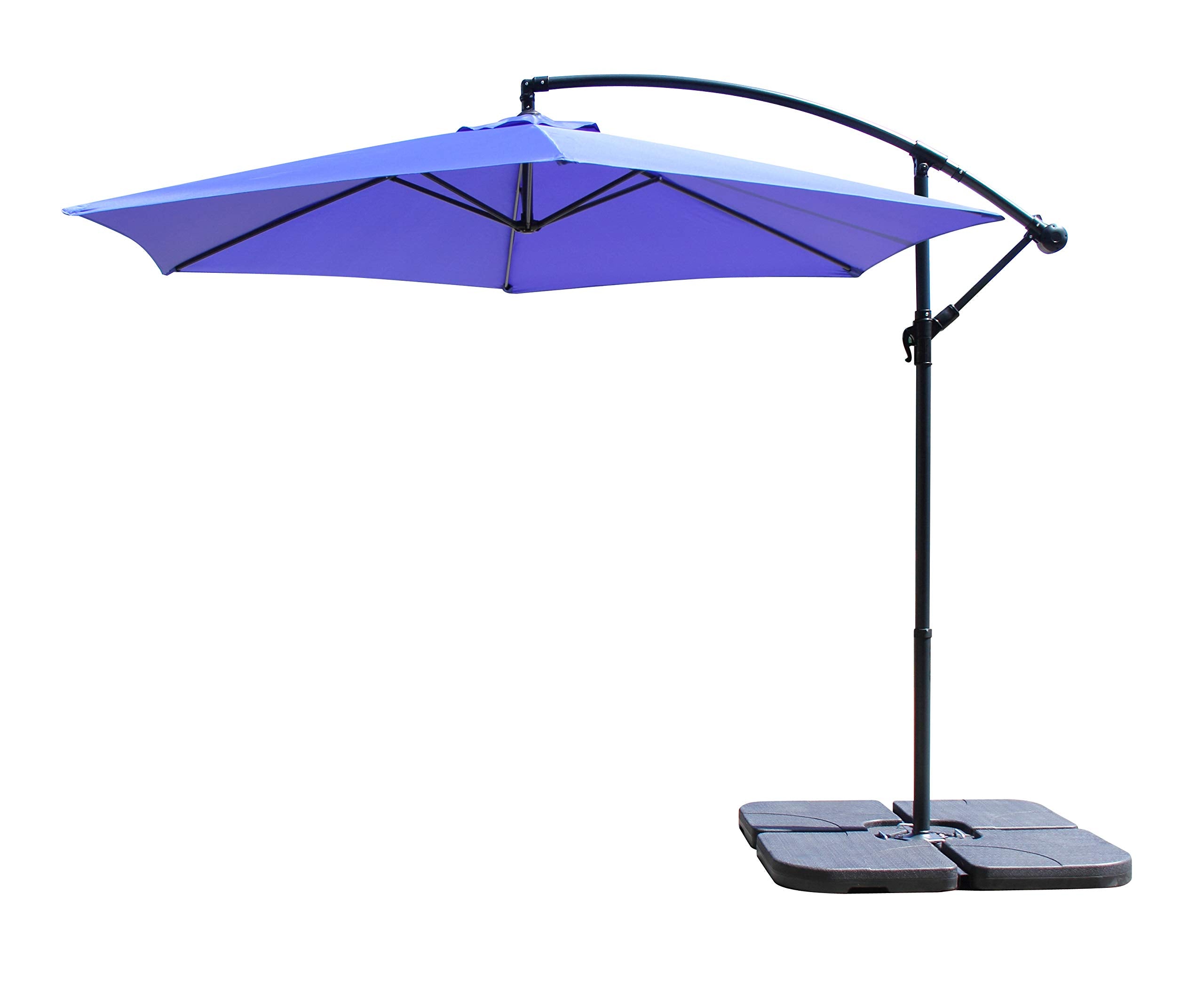 All Seasons Gazebos Ross James premium garden parasol umbrella with crank handle including base weight (Green)