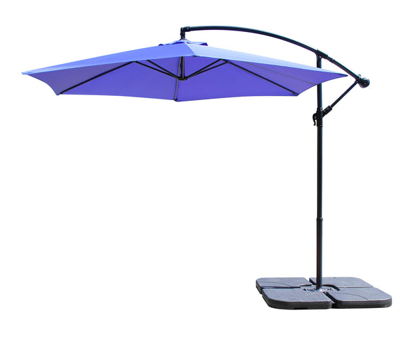 All Seasons Gazebos Ross James premium garden parasol umbrella with crank handle including base weight (Green)