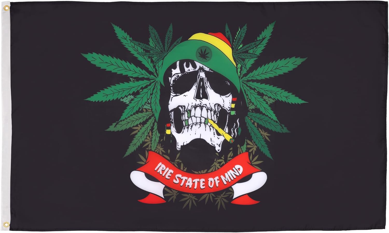 AZ FLAG - Rasta Pirate Skull Flag - 3x5 Ft - 100D Polyester Rasta Pirates Banner with Two Metal Grommets - Fade Resistant - Vivid Colors - 3' x 5' Feet - 150x90 Cm
