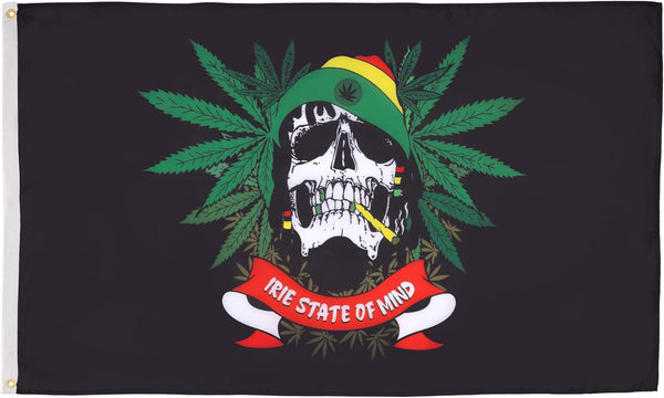 AZ FLAG - Rasta Pirate Skull Flag - 3x5 Ft - 100D Polyester Rasta Pirates Banner with Two Metal Grommets - Fade Resistant - Vivid Colors - 3' x 5' Feet - 150x90 Cm