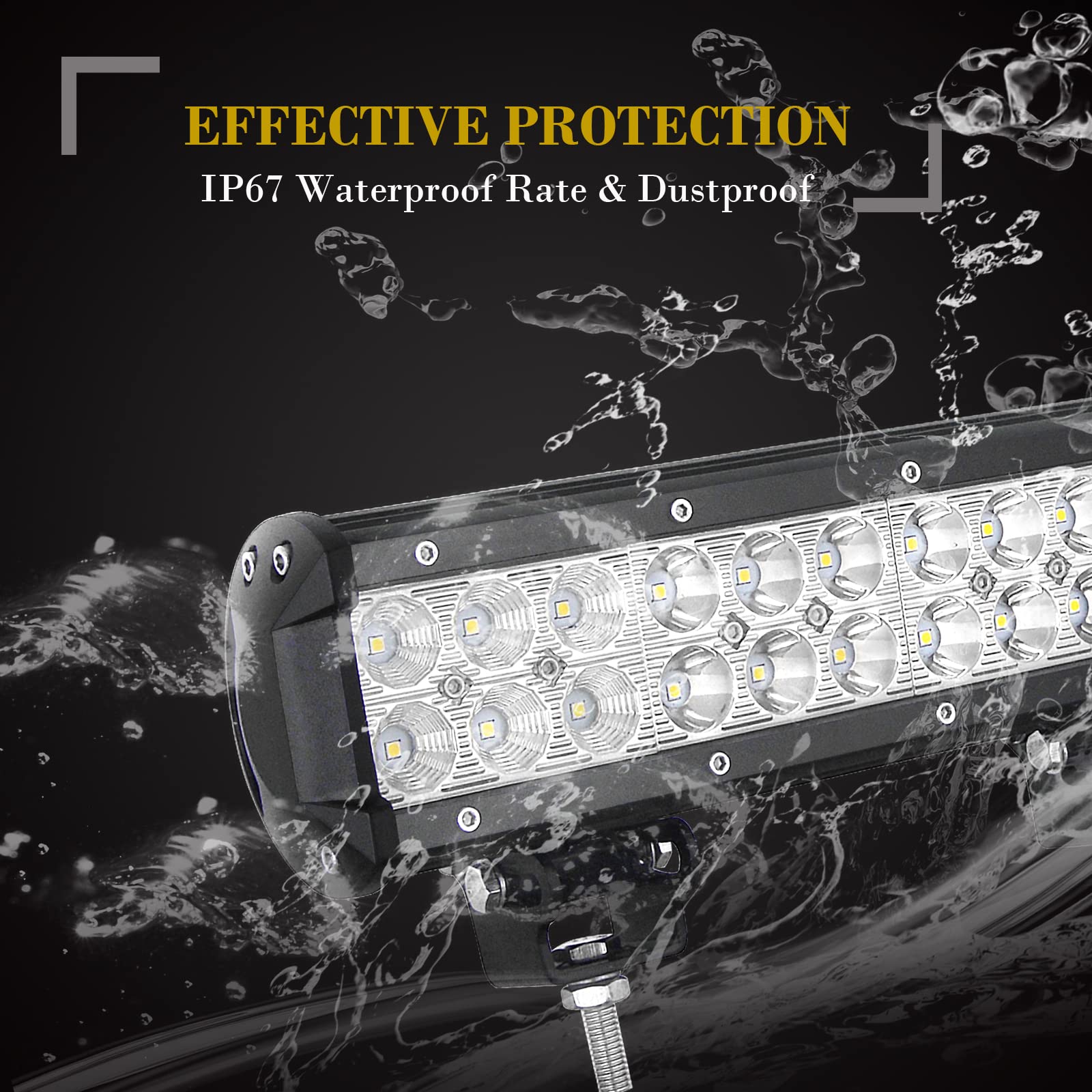 SKYWORLD LED Light Bar, 20 inch 126W Spot Flood Combo Beam Work Driving Lamp with Black License Plate Mounting Bracket Wiring Harness Kit for Truck Car ATV SUV 4X4 Truck Boat