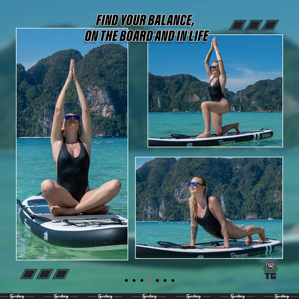 TIGERXBANG Stand Up Paddle Boards 10'6" x 32" x 6"丨10' x 31" x 6" with Premium SUP Board Accessories, Inflatable Paddle Boards for Adults/Kids Stand Up PaddleBoarding