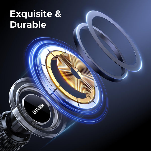 UGREEN Magsafe Car Mount for Air Vent, Magnetic Phone Holder for Cars Cradle Compatible with iPhone 16/15/14/13/12 Series & MagSafe Case with Metal Plates(Black)