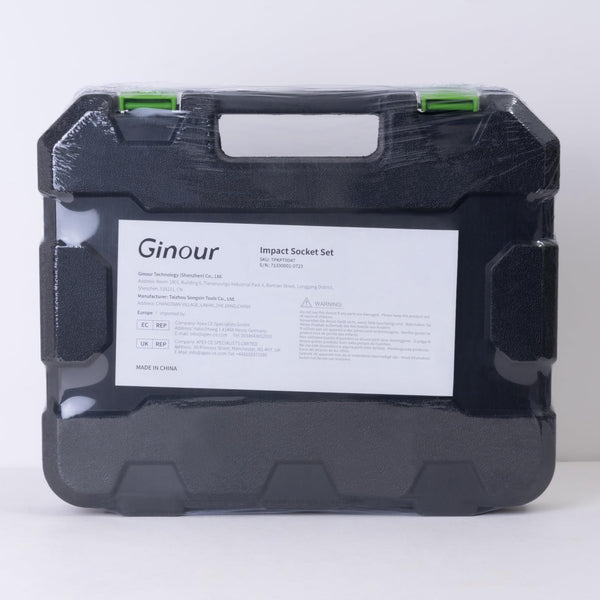 Ginour 20PCs Impact Socket Set 1/2 Inch, CR-V Drive Master Deep Impact Socket Set 8mm - 24mm, Metric, 6 Point, with 3pcs Drive Impact Extension Bar Set 3", 5",10"