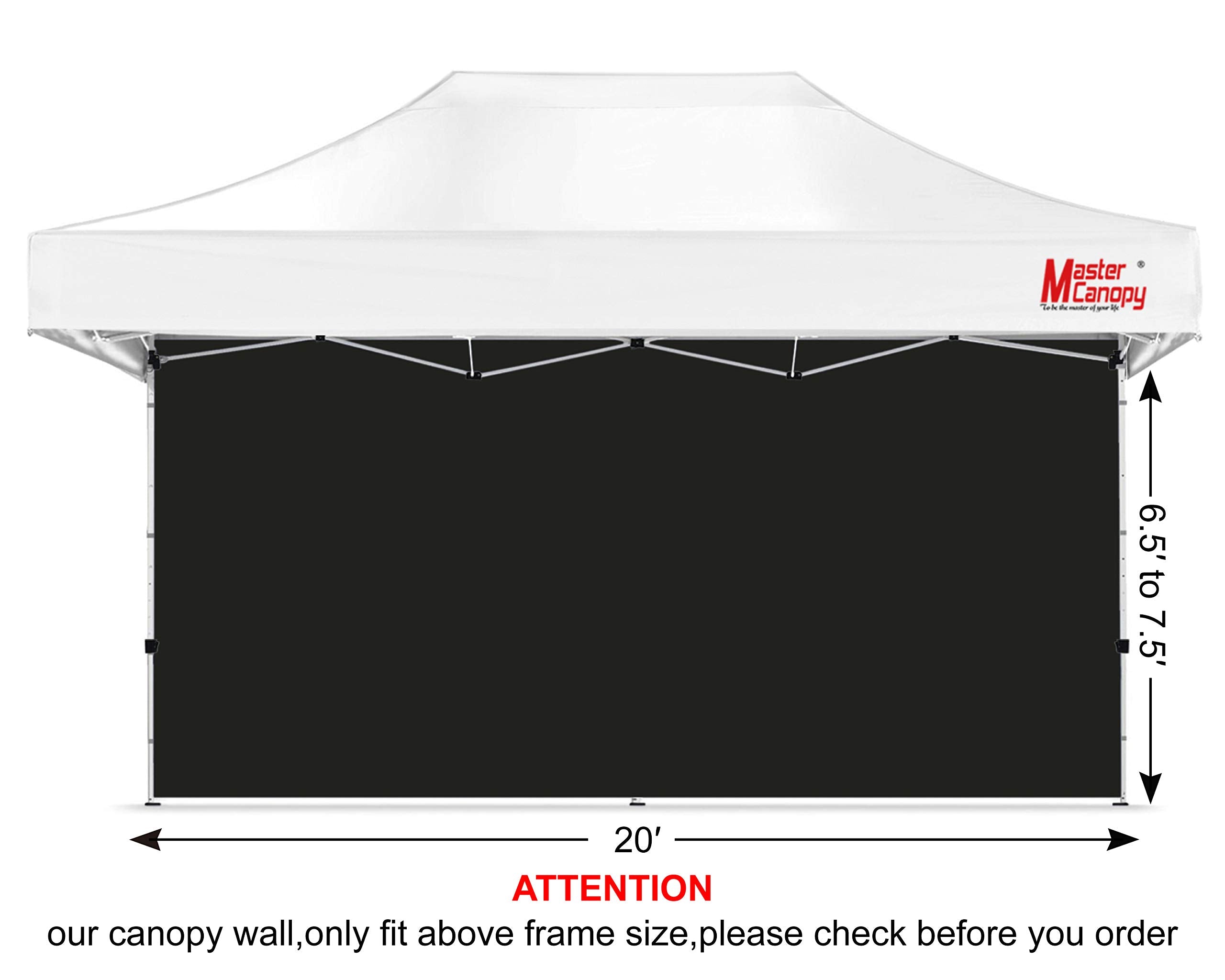 MASTERCANOPY Instant Gazebo Sidewall Panels Sunwall for 3x3M Pop Up Gazebo,1 Piece,Black