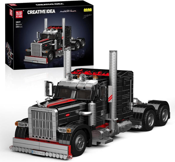 Mould King 10037 Heavy Duty Tow Truck Building Set, Road Trailer Building Blocks Kit, Car Model Toys for Kids/Adult/Vehicle Enthusiasts(1797 Pieces)