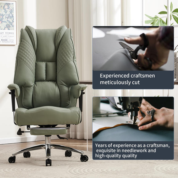 EXCEBET Ergonomic Office Chair – High Back PU Leather Executive Desk Chair with Adjustable Armrests, Swivel Computer Chair for Home/Office, Heavy Duty Support up to 400 lbs