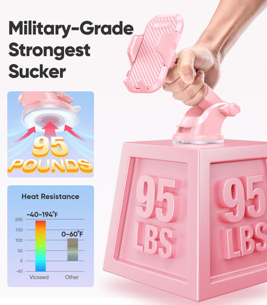 2025 BEST [Rally Racing-Grade] Car Phone Holder for Cars [88+LBS Strongest Suction] 3In 1 Dashboard Windscreen Vent Mobile Phone Holder for Car [Big phone & Thick Case Friendly] for iPhone Samsung