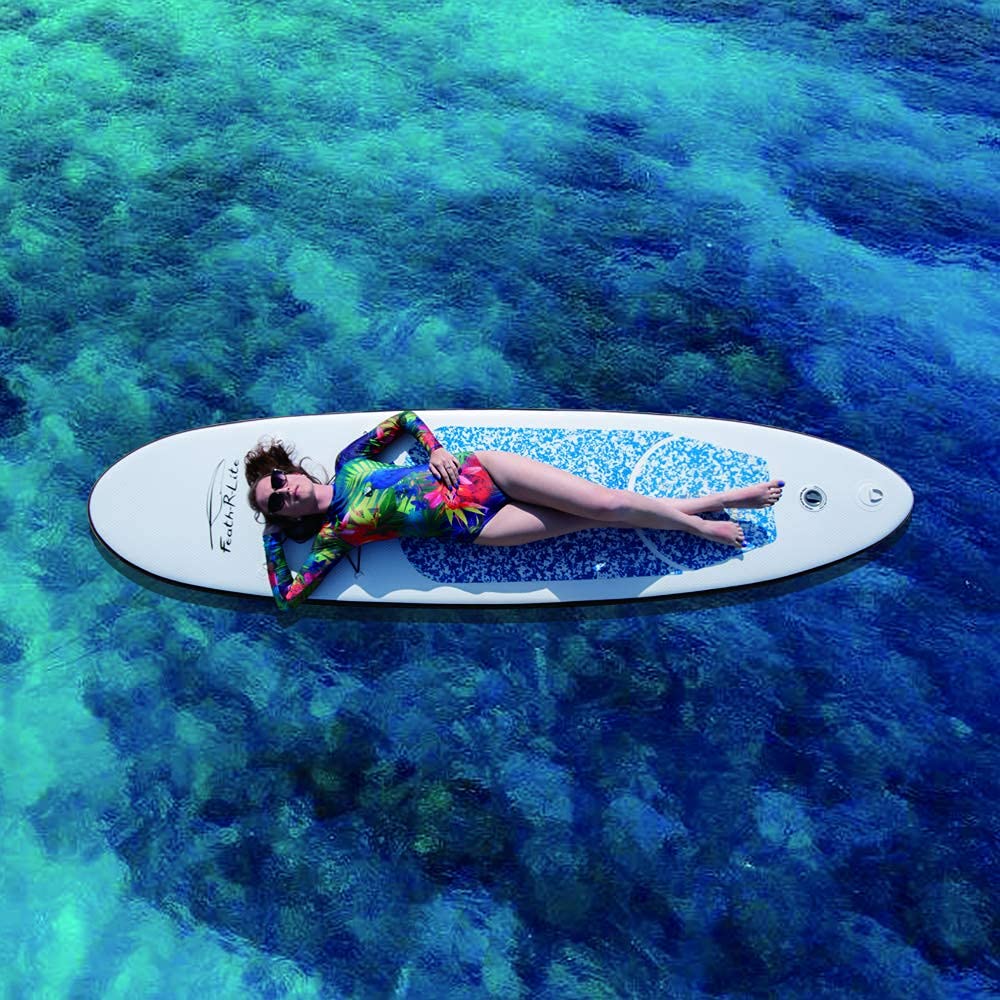 FEATH-R-LITE 10' &11' Inflatable Ultra-Light Stand Up Paddle Board for All Skill Levels Included with SUP, Adj Paddle, Pump, Backpack, Leash