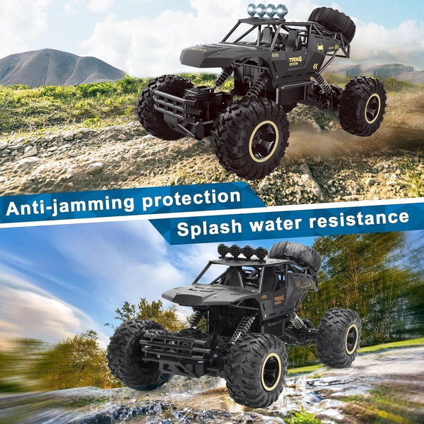 Jiakora RC Cars Remote Control Car 1:12 Off Road Monster Truck,Metal Shell 4WD Dual Motors LED Headlight Rock Crawler,2.4Ghz All Terrain Hobby Truck with 2 Batteries for 60 Min Play,Boy Adult Gifts