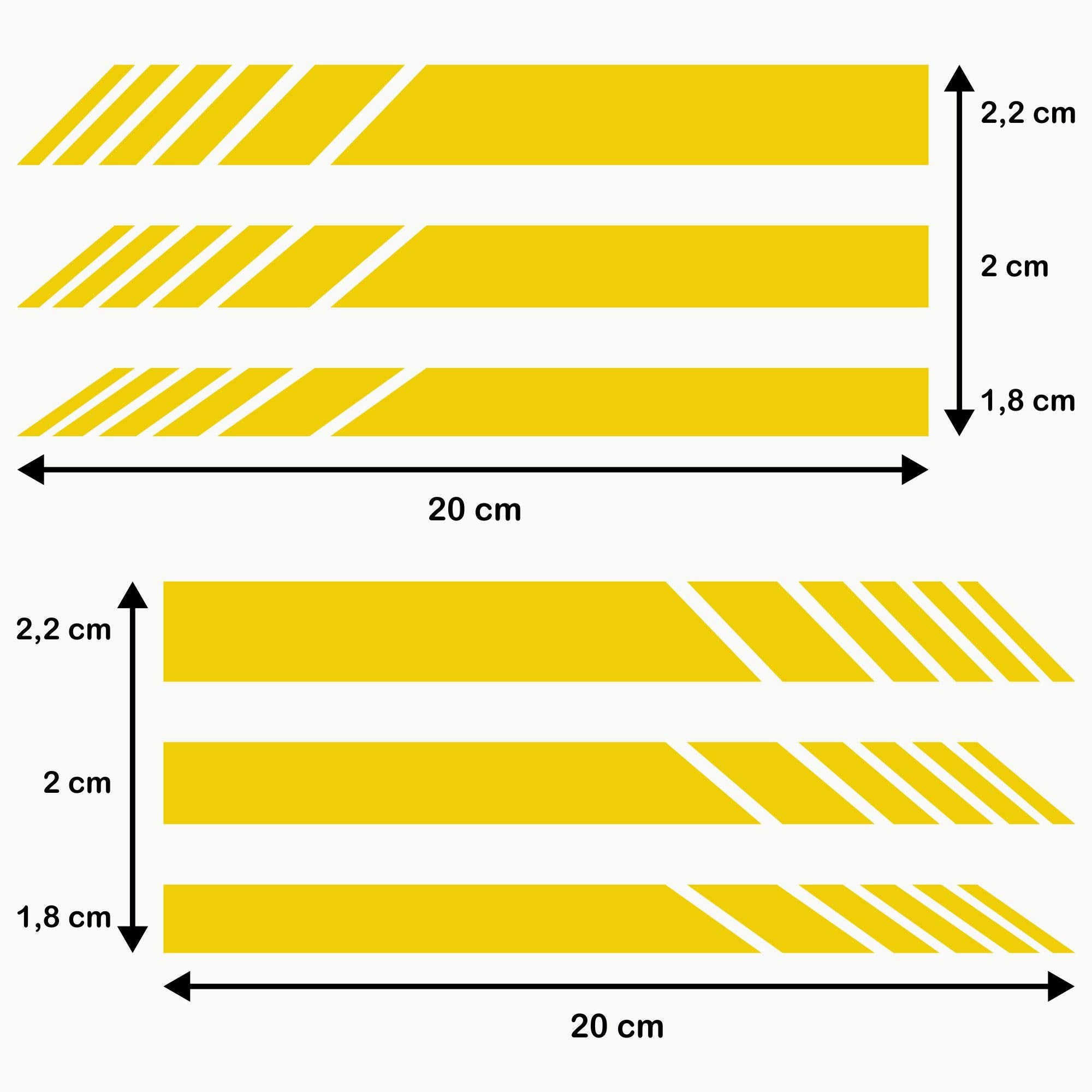 Pack 6 Units Car Rear View Mirror with Striped and Arrows Design | Rear View Mirror Adhesive with Stripes Fringes | Universal Car Mirror Stickers (Red)