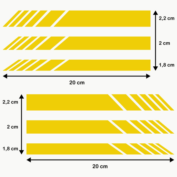 Pack 6 Units Car Rear View Mirror with Striped and Arrows Design | Rear View Mirror Adhesive with Stripes Fringes | Universal Car Mirror Stickers (Red)