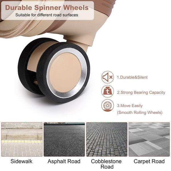 British Traveller 24" Medium Suitcase Lightweight Polypropylene Hard Shell Luggage Hold Check in Suitcase with 4 Wheels and Built-in TSA Lock(Navy, 66cm 60L)