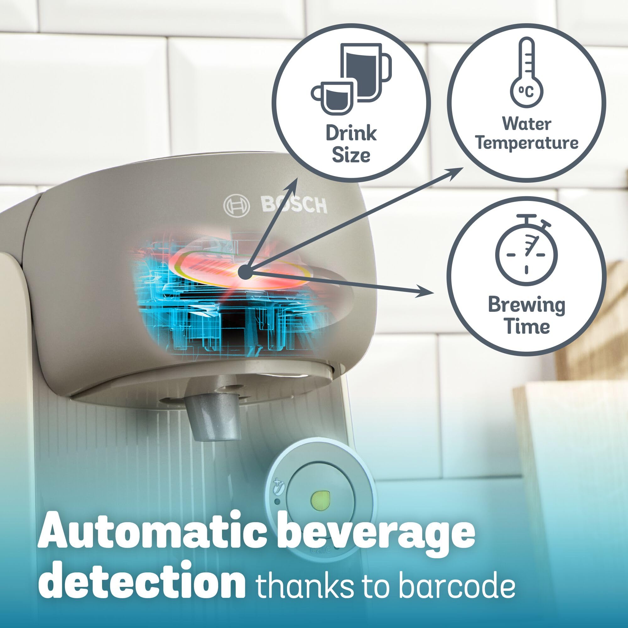 Tassimo by Bosch Finesse Friendly Pod Coffee Machine in Cream TAS167PGB with INTELLIBREW and IntensityBoost, Compatible with 50 Different Beverages