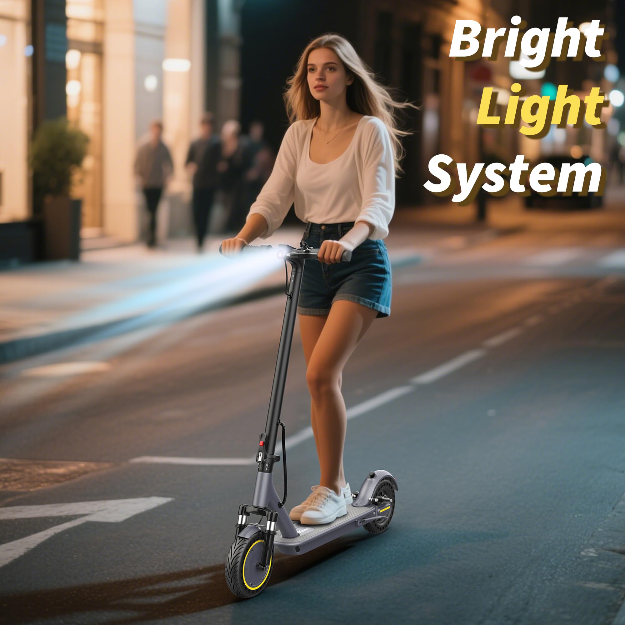 Electric Scooter, Electric Scooter Adult 350W with 25-35KM Range, Max Speed 25KM/H, 8.5" Solid Tire, Double Braking System for Adults and Teens