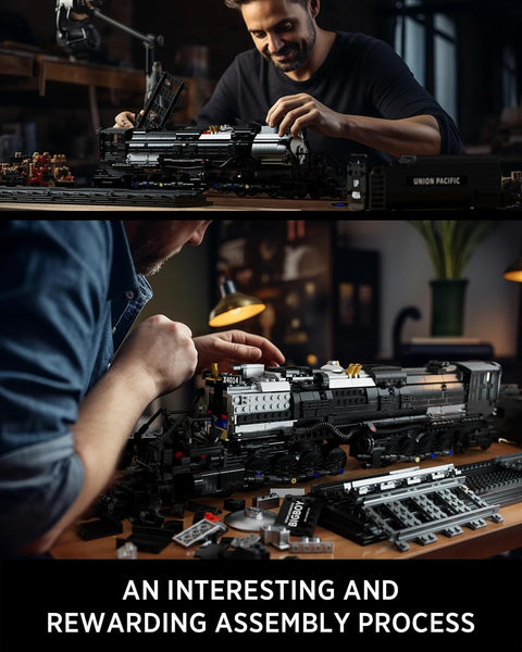 Train The Big Boy Locomotive, Steam Locomotive Building Block Set for Adults, Legendary Steam Train Display Kit for Gift Giving (1818 Pieces)