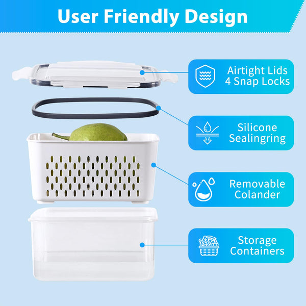 KUMD 50-Piece Airtight Food Storage Containers with Lids | Leakproof, BPA-Free, 25 Containers+ 25 Lids, Stackable & Microwave Safe Kitchen Organisers for Pantry, Meal Prep & Freezer Use, 40ml-2.5L