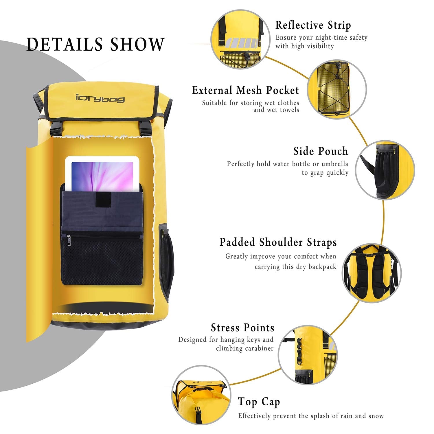 IDRYBAG Waterproof Backpack for Men 25L/45L, Dry Bags Waterproof Bag Kayak, Waterproof Dry Bag Backpack Hiking