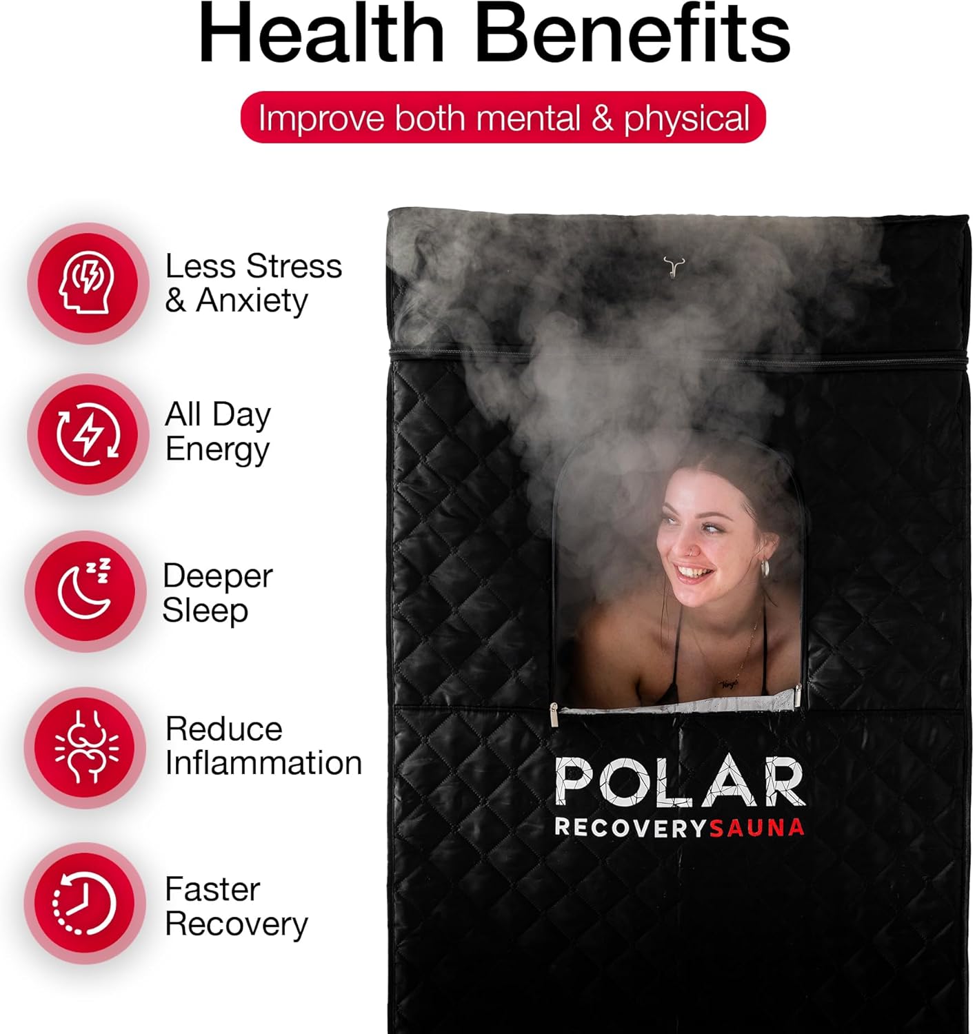 Polar Recovery Award-Winning Sauna by Polar Recovery (6FT) - Premium Portable Steam Sauna for Recovery/Sauna Pod for Home Steam Sauna
