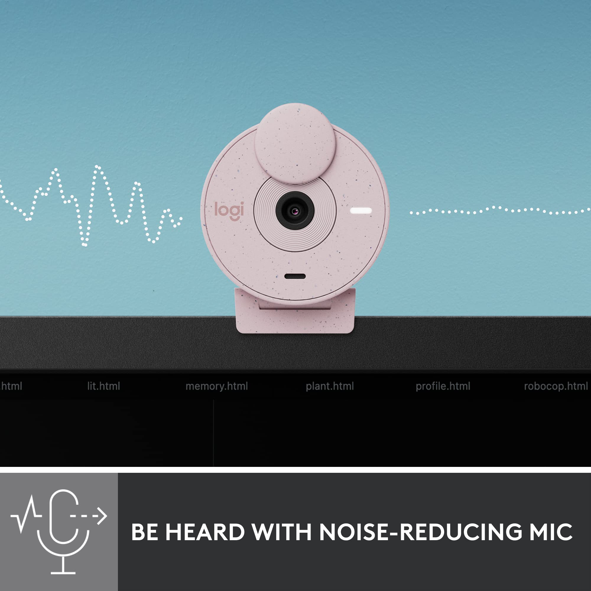 Logitech Brio 300 Full HD Webcam with Privacy Shutter, Noise Reduction Microphone, USB-C, Ceritified for Zoom, Microsoft Teams, Google Meet, Auto Light Correction, Streaming Webcam - White